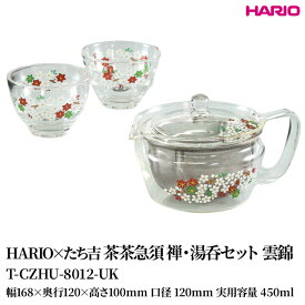 【ふるさと納税】HARIO×たち吉 茶茶急須 禅・湯呑セット 雲錦 [T-CZHU-8012-UK] | 耐熱 ガラス HARIO ハリオ 食器 キッチン 日用品 キッチン用品 日本製 おしゃれ かわいい 急須 茶々急須 お茶 中国茶 紅茶 ハーブティ 贈答 プレゼント ギフト _FU52　※離島への配送不可