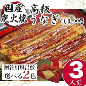 【ふるさと納税】小松園のうなぎ蒲焼き ふろしき付（160g×3） | うなぎ 鰻 ウナギ 480グラム 国産 かば焼き 蒲焼き 蒲焼 うな重 ひつまぶし たれ 山椒 人気 おすすめ 取り寄せ お取り寄せ グルメ 惣菜 ギフト 贈答 贈り物 プレゼント_AT16