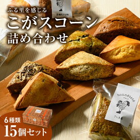 【ふるさと納税】ふる里を感じる「こがスコーン」6種の味　15個詰め合わせセット | スコーン 焼菓子 焼き菓子 菓子 お菓子 おやつ スイーツ お取り寄せ 個包装 詰め合わせ 専門店 手作り アフタヌーンティー 手土産 ギフト 贈答 贈り物 お中元 お歳暮 プレゼント _AJ01