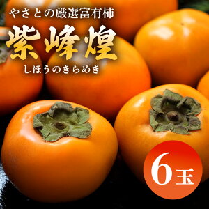【ふるさと納税】 【石岡セレクト認証品】 紫峰煌 6玉 富有柿 柿 かき 富有カキ 約 1.8kg 数量限定 果物 フルーツ くだもの 秋 旬 高級 贈答用 ギフト しほうのきらめき 希少 品種 11月 12月 発送