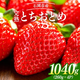 【ふるさと納税】【2026年 先行予約】 完熟いちご（ とちおとめ ） いちご イチゴ 苺 260g×4パック (計 1kg 以上) 国産 果物 フルーツ くだもの 冬 春 旬 産地直送 農家直送 産直 茨城 茨城県 石岡市 A40-001