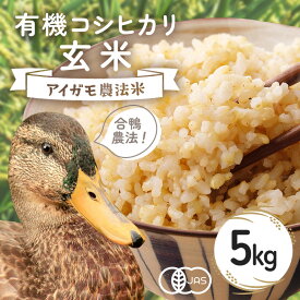 【ふるさと納税】【令和7年産】有機 コシヒカリ 玄米 5kg 有機栽培 有機米 特別栽培米 合鴨農法 こしひかり お米 米 おこめ ブランド米 こしひかり 5キロ 国産 単一原料米 コメ こめ ご飯 銘柄米 茨城県産 茨城 産直 産地直送 農家直送 ごはん 茨城県 石岡市 (B03-003)