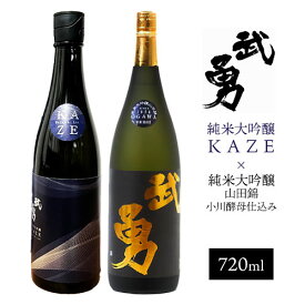 【ふるさと納税】日本酒 武勇純米大吟醸 KAZE 720ml＆武勇純米大吟醸 山田錦小川酵母仕込み 720ml 計2本セット 株式会社武勇《90日以内に出荷予定(土日祝除く)》お酒 酒 セット飲み比べ アルコール 山田錦 吟醸香 プレゼント ギフト 結城市 茨城県【配送不可地域あり】