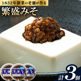 【ふるさと納税】秋葉糀味噌醸造 繁盛みそ 3個 味噌 みそ 株式会社TMO結城 《30日以内に出荷予定(土日祝除く)》 茨城県 結城市 なめみそ お味噌