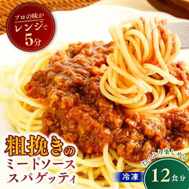 【ふるさと納税】粗挽きのミートソーススパゲッティ 300g×12個 | スパゲッティ パスタ スパゲティ ミートソース 粗挽き肉 冷凍 惣菜 おかず レンジ レンチン 温めるだけ 簡単調理 粗挽き 茨城県 龍ケ崎市
