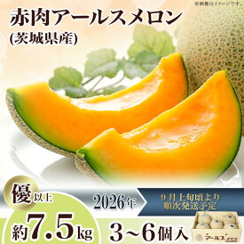 【ふるさと納税】2026先行予約 果物 メロン アールスメロン（マスクメロン） 茨城県 茨城県産 旬 フルーツ くだもの マスクメロン 茨城県産アールスメロン「赤」約7.5kg（3～6個）【2026年9月上旬～10月上旬ごろ発送予定】