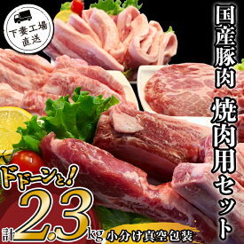 【ふるさと納税】肉 豚肉 国産 小分け 冷凍 真空 4種 2.3kg お楽しみ セット 焼肉 ロース スペアリブ サムギョプサル 豚トロ 便利 57-5国産豚肉焼肉用セット2.3kg（小分け真空包装）【下妻工場直送】