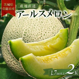 【ふるさと納税】【先行予約】増田さんちのアールスメロン2玉 1.7kg以上×2玉 ※2026年9月～発送 | くだもの 果物 フルーツ デザート めろん 常総市 お中元 お歳暮 内祝い 快気祝い