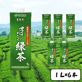 【ふるさと納税】濃くておいしいお茶 1ケース (1L×6本入り) | 茨城県 常陸太田市 茶 お茶 日本茶 緑茶 グリーンティー ドリンク 濃い 濃度 カテキン 健康 おいしい アイスティー 氷 緑茶割り お茶ハイ お酒 割材 業務用 紙パック 伊藤園