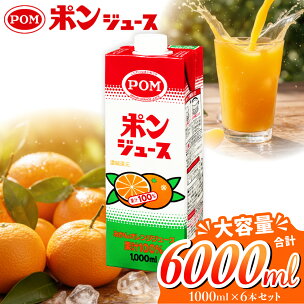 ポンジュース 1000ml 6本セット | 紙パック 捨て...