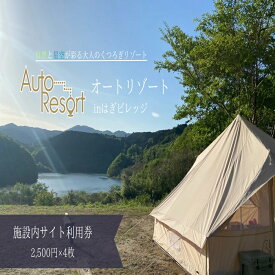 【ふるさと納税】施設内サイト利用券　2500円×4枚（オ－トリゾ－トinはぎビレッジ） キャンプ キャンプ場 アウトドア 自然 ペット ペット同伴 オートリゾート ファミリー 家族 旅行 宿泊 車中泊 レンタル キャンピングカー 茨城県 高萩市