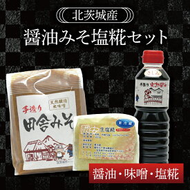 【ふるさと納税】醤油みそ塩糀セット　醤油・味噌・塩糀【国産 大豆 天然醸造 手作り 十割糀味噌 昔ながら 旨味】(BG203)