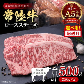 【ふるさと納税】【茨城県共通返礼品】【配送月が選べる】最高級A4.A5ランク 常陸牛ロースステーキ500g（250g×2）【人気肉 お肉 牛肉 和牛 黒毛和牛 国産黒毛和牛 ロース肉 ステーキ 国産牛 焼肉 焼き肉 バーベキュー BBQ A5 ブランド牛】(CR101)