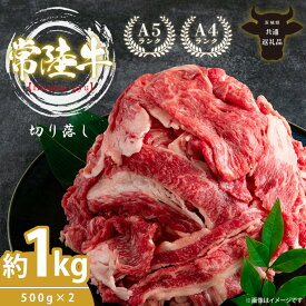 【ふるさと納税】最高級A4.A5ランク 常陸牛 切り落し 1kg（約500g×2）【人気肉 お肉 牛肉 和牛 黒毛和牛 国産黒毛和牛 モモ 肩 切り落とし 国産牛 A5 A4 すき焼き 牛丼 ブランド牛】(CR106)