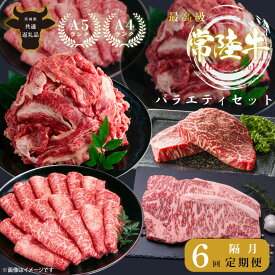 【ふるさと納税】【6回定期便】最高級A4.A5ランク 常陸牛バラエティセット【人気肉 お肉 牛肉 和牛 黒毛和牛 国産黒毛和牛 ロース肉 ステーキ 国産牛 焼肉 焼き肉 バーベキュー BBQ A5 ブランド牛】（CR113）