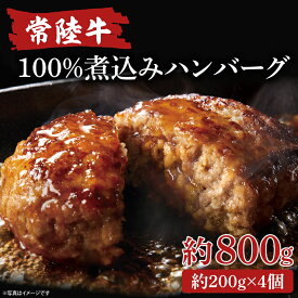 【ふるさと納税】常陸牛100％煮込みハンバーグ　200g×4【ひたちぎゅう お肉 デミグラスソース 簡単】(AA217)