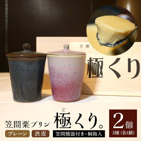 【ふるさと納税】笠間栗 プリン「極くり。」笠間焼器付き 桐箱入り