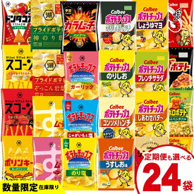 【ふるさと納税】【選べる配送方法】カルビー 湖池屋 人気 詰め合わせ お楽しみ スナック菓子 セット 単品24袋 定期便 3 ・ 6か月 ポテトチップス ポテチ お菓子 おかし 大量 Calbee ポテト じゃがいも 頒布会 数量限定