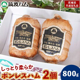 【ふるさと納税】筑波ハム しっとり柔らか ボンレスハム 2個 合計800g 茨城県産 『 常陸の輝き 』 ブランド豚 銘柄豚 ( 茨城県共通返礼品 ) 肉 豚 熟成 贅沢 ハム