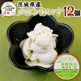 【ふるさと納税】茨城県産 メロン あいす 12個 アイス デザート めろん 贈り物 カップ 冷凍