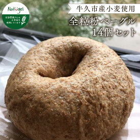 【ふるさと納税】牛久市産 小麦 全粒粉 100％ の ベーグル 14個セット 甘い おいしい 美味しい スイーツ おうちカフェ お菓子 おやつ グルメ お取り寄せ 詰め合わせ セット お土産 贈り物 お祝い ギフト プチギフト 国産 茨城 パン
