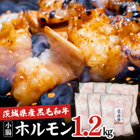 【ふるさと納税】【茨城県産】 黒毛和牛 もつ鍋 焼肉用 小腸 1.2kg（200g×6パック） (茨城県共通返礼品) 国産 牛肉 肉 お肉 ホルモン もつ 焼肉