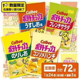 【ふるさと納税】カルビー ポテトチップス 60g 4種類 詰め合わせ 単品配送 計 24 袋 うすしお 6袋 コンソメ 6袋 のりしお 6袋 フレンチサラダ6袋 スナック おつまみ ジャガイモ じゃがいも まとめ買い 定期便 頒布会 連続定期便 数量限定