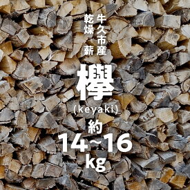 【ふるさと納税】 牛久市産 乾燥 薪 欅 ( けやき ) 約14kg～16kg 天然木 マキ 乾燥薪 広葉樹 キャンプ アウトドア 焚火 焚き火 薪ストーブ 暖炉 たき火 野外 屋外 バーベキュー薪 ピザ窯の薪 グリル焼