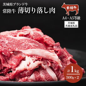 【ふるさと納税】常陸牛A4・A5規格 薄切り落し肉 1kg（500g×2）【茨城県共通返礼品】＜離島・沖縄配送不可＞| 茨城県 つくば市 牛肉 常陸牛 肉 ブランド肉 和牛 切り落とし 薄切り すきしゃぶ しゃぶしゃぶ 牛丼 煮物 茨城県産 国産 地産地消 料理 冷凍 人気 おすすめ