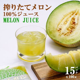 【ふるさと納税】ベルファームつくば 搾りたてメロンジュース100% 100g×15パック | 茨城県 つくば市 果汁100％ 搾りたて めろん フルーツジュース フルーツ 果物 ビタミン オーガニック 飲料 リフレッシュ 栄養 新鮮 ヘルシー 高品質 ジュース メロン