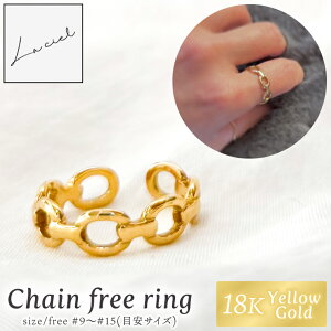 �y�ӂ邳�Ɣ[�Łz�����O �w�� Chain free ring K18 �y18�� �C�G���[�S�[���h �t���[�����O �A�N�Z�T���[ �M�t�g �V���b�v�o�b�N ���J�� ��錧 �����s�z�iKBD-64�j