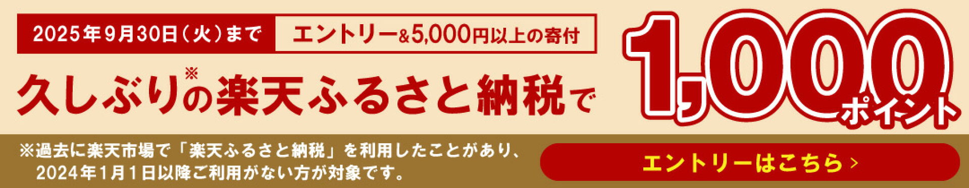 久しぶり楽天ふるさと納税キャンペーン