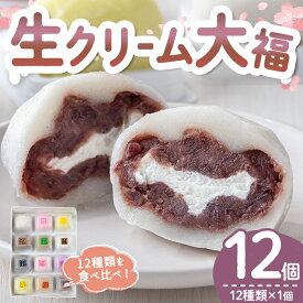 【ふるさと納税】生クリーム大福 詰め合わせ （ 12個 ） 生クリーム 小分け スイーツ お菓子 冷凍 個包装 おやつ 大福 洋菓子 おためし クリーム大福 バレンタイン お取り寄せ 和菓子 和スイーツ お茶うけ おもてなし ギフト 【（有）菓子処ふるさわ】 【ho1244】