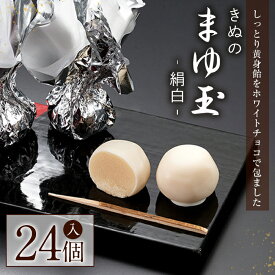 【ふるさと納税】きぬのまゆ玉 24個（絹白） チョコレート 和菓子 常温 贈答 ギフト 手土産 お土産 お中元 お歳暮 【有限会社　湖月庵】【ho1543】