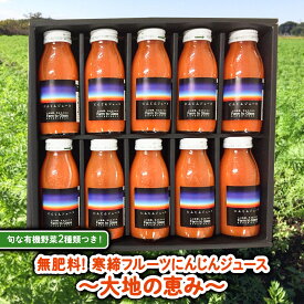 【ふるさと納税】寒締 フルーツ にんじんジュース ～大地の恵み～旬な 有機野菜2種類つき！ ジュース 有機 無農薬 無化学肥料 JAS認定 おまかせ にんじん レインボーフューチャー