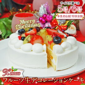 【ふるさと納税】事業者応援金額!! 【 菓子庵たちかわ 】 サイズが選べる クリスマスケーキ ( フルーツ生デコレーションケーキ ) Xmasプレート付き ひいらぎ付き クリスマス ケーキ フルーツ いちご イチゴ 苺 桃 梨 ぶどう ブルーベリー スイーツ デザート 洋菓子 訳あり