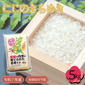 【ふるさと納税】 「令和7年産米」にじのきらめき　5kg【長期保存可能！】 ／ 令和7年 新米 米 お米 精米 白米 ご飯 国産 5kg 5キロ にじのきらめき 大粒 真空 真空パック 長期保存 備蓄 買い置き 年中新米 おいしい お取り寄せ 産地直送 産直 No.762