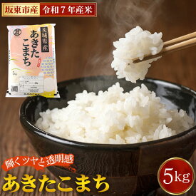 【ふるさと納税】 令和7年産　あきたこまち5kg【坂東市産】／ 令和7年 新米 米 お米 こめ コメ 精米 白米 ご飯 国産米 5kg 5キロ あきたこまち ツヤ 香り もちもち お弁当 おいしい お取り寄せ 産地直送 産直 坂東市産 茨城県産 茨城産 茨城県 特産品 送料無料 No.861