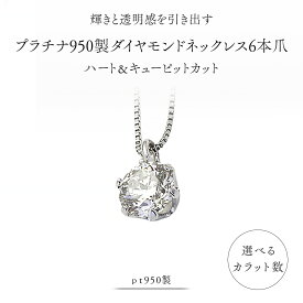 【ふるさと納税】 Pt 950 製 ダイヤモンド ネックレス 6本爪 ハート＆キューピッド カット 0.20ct 0.30ct ペンダント ギフト 記念 贈り物 贈答用 アクセサリー ジュエリー ジュエリーマーノ 桜川市