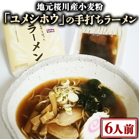 【ふるさと納税】【手打ちラーメン・6人前セット】地元 桜川産 小麦粉 「 ユメシホウ 」 使用 手打ち 生ラーメン ラーメン