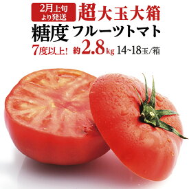【ふるさと納税】《 2027年 収穫分 》2～6月配送 超大玉 フルーツトマト 大箱 約2.8kg × 1箱 (14～18玉/1箱) 糖度7度以上 先行予約 茨城県 桜川市 KEK 国産 トマト ブランドトマト 野菜 ギフト 贈答