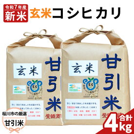 【ふるさと納税】令和7年産 桜川市の 厳選甘引米 コシヒカリ 玄米 4kg 桜川市産 玄米 コシヒカリ こしひかり 米 こめ コメ 茨城県 いばらき 有機肥料