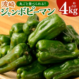 【ふるさと納税】丸ごと食べられる！波崎ジャンボピーマン 4kg 約70個入り 野菜 ピーマン 丸ごと BBQ おかず 無限 神栖市 茨城県 送料無料