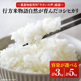 【ふるさと納税】【選べる】～農産物直売所「やさいの声」厳選～「行方米物語 - 自然が育んだコシヒカリ3kg or 5kg」｜米 お米 こめ コシヒカリ ご飯 白ご飯 令和7年産 R7年産 茨城県 行方市(EK-6-2)