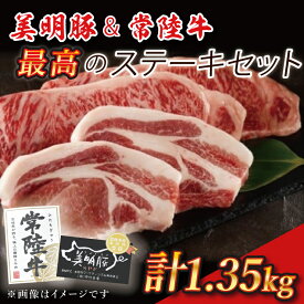 【ふるさと納税】美明豚＆常陸牛 最高のステーキセット｜J-5