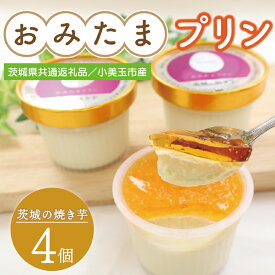 【ふるさと納税】【茨城県共通返礼品／小美玉市産】おみたまプリン「茨城の焼き芋」4個入り｜プリン スイーツ デザート おやつ サツマイモ お芋 さつまいもスイーツ 紅はるか シルクスイート 焼き芋 やきいも 共通返礼品 茨城県共通返礼品 小美玉市 茨城県 行方市(FF-1)