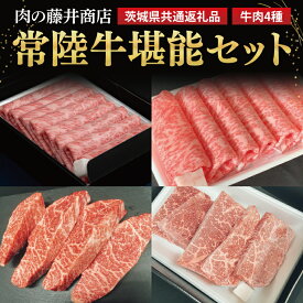 【ふるさと納税】【常陸牛】肉の藤井商店 ～常陸牛堪能セット～(茨城県共通返礼品)｜常陸牛 高級牛肉 贅沢セット ギフトセット BBQ 食べ比べ お中元 お歳暮 国産 牛肉 肉 お肉 すき焼き A4ランク A5ランク ブランド牛 贈答 化粧箱 黒毛和牛 和牛 国産牛 希少(FL-26)
