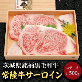 【ふるさと納税】茨城県銘柄黒毛和牛常陸牛サーロインステーキ 計500g(約250g×2枚)｜肉 お肉 牛肉 サーロイン ステーキ 黒毛和牛 常陸牛 茨城県 行方市(EU-19)