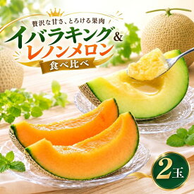 【ふるさと納税】 【2027年先行予約】 メロン 2玉 食べ比べ イバラキングメロン レノンメロン 赤肉 青肉 産地直送 メロン食べ比べ 2個 国産 フルーツ 果物 茨城 鉾田 株式会社長右衛門ファーム
