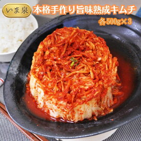 【ふるさと納税】本格手造り旨味熟成キムチ（500g×3パック 計1500g）